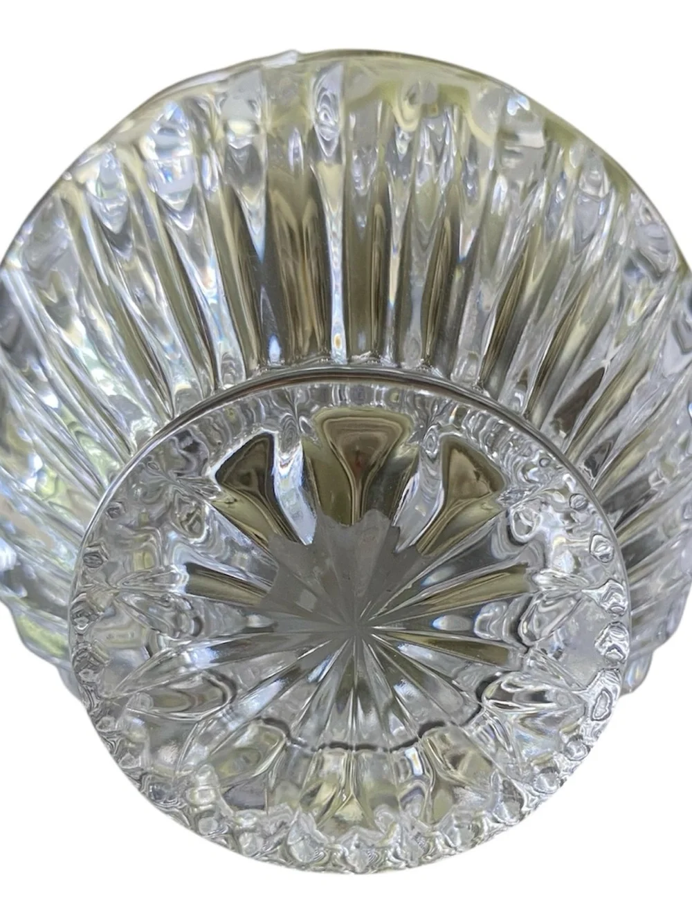Oneida Southern Garden Crystal Frosted Rose Scalloped Edge Candy Dish Germany
